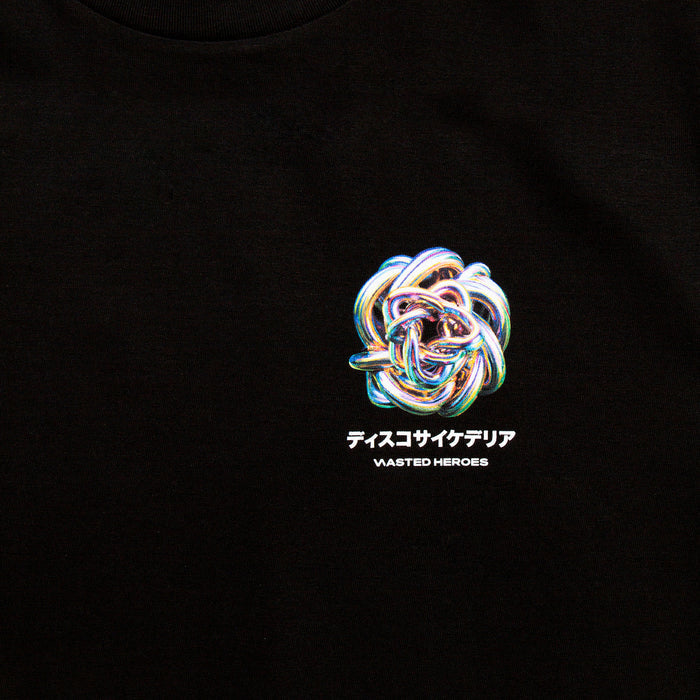 025 Disco Psychedelia Front Print - Tshirt - Black