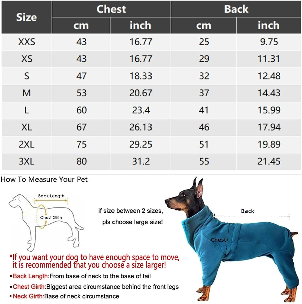 Cozy - fleece dog jacket with zipper and high neck—windproof, full-body warmth for small dogs in winter (Navy Blue).