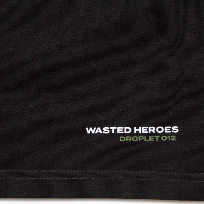 Droplet Face 012 Front Print - Tshirt - Black