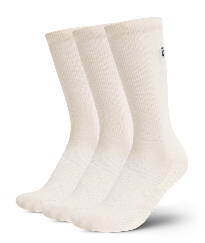 Flagship Off White Merino Wool Lite Crew Socks 3-Pack