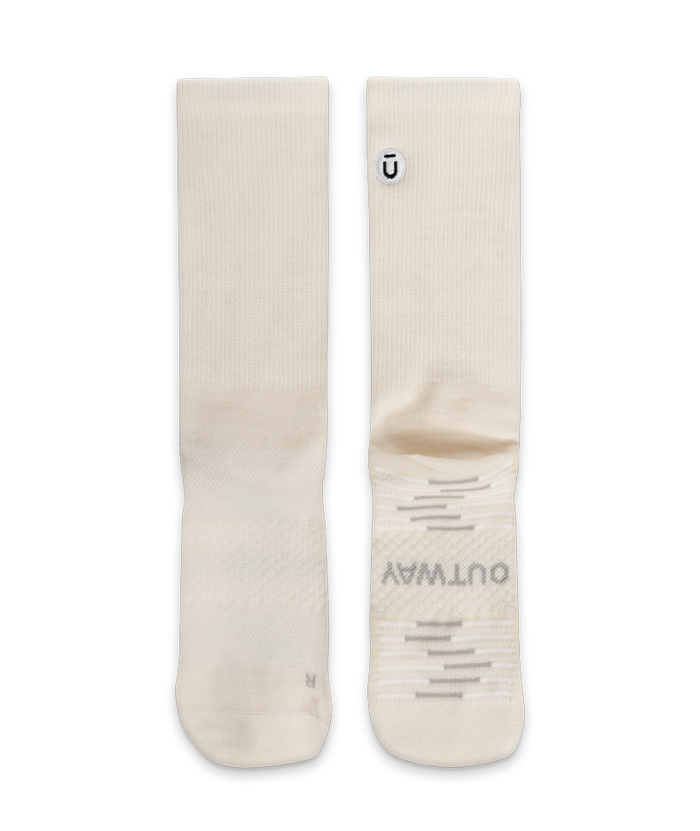 Flagship Off White Merino Wool Lite Crew Socks