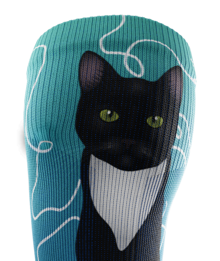 Kitten Around Athletic Knee High Compression Socks
