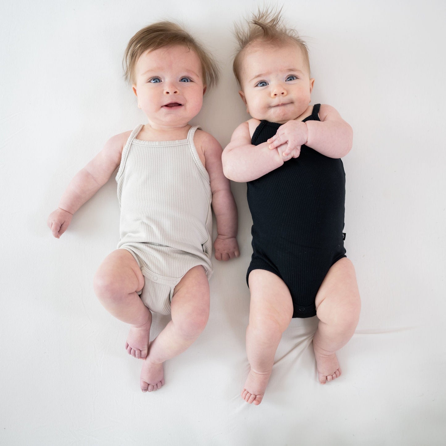 Ribbed Spaghetti Strap Bodysuit in Oat