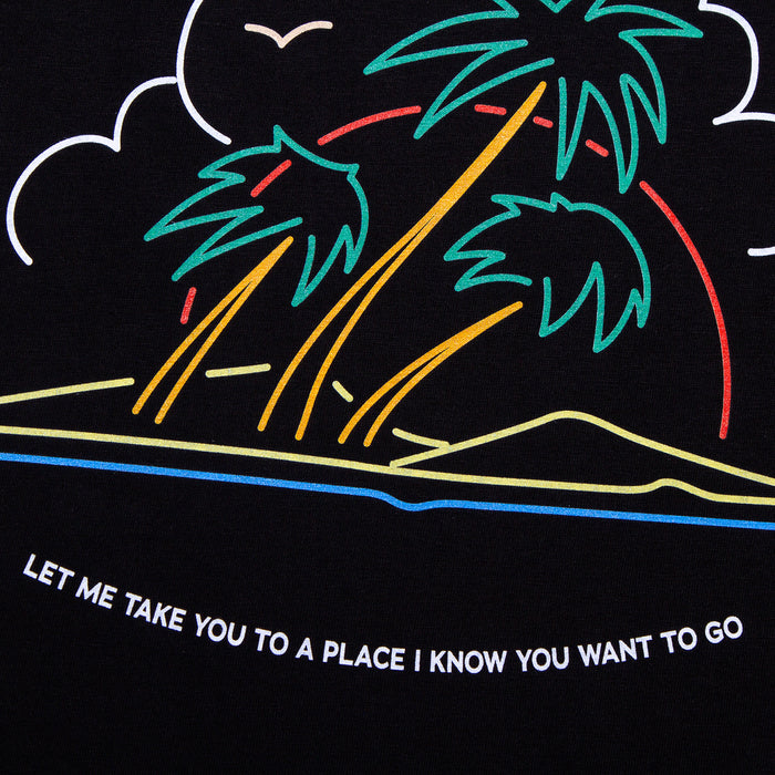 Neon Good Life Back Print - Long Sleeve Tshirt - Black
