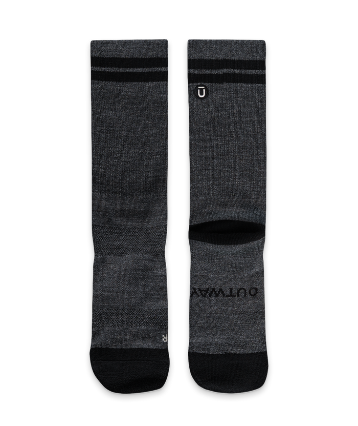 Smoke Merino Wool Midweight Crew Socks