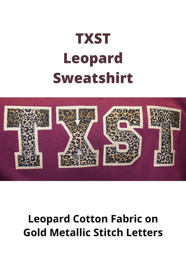 Texas State Maroon Sweatshirt w Leopard TXST