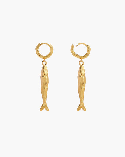 Gold Anchovy Earrings