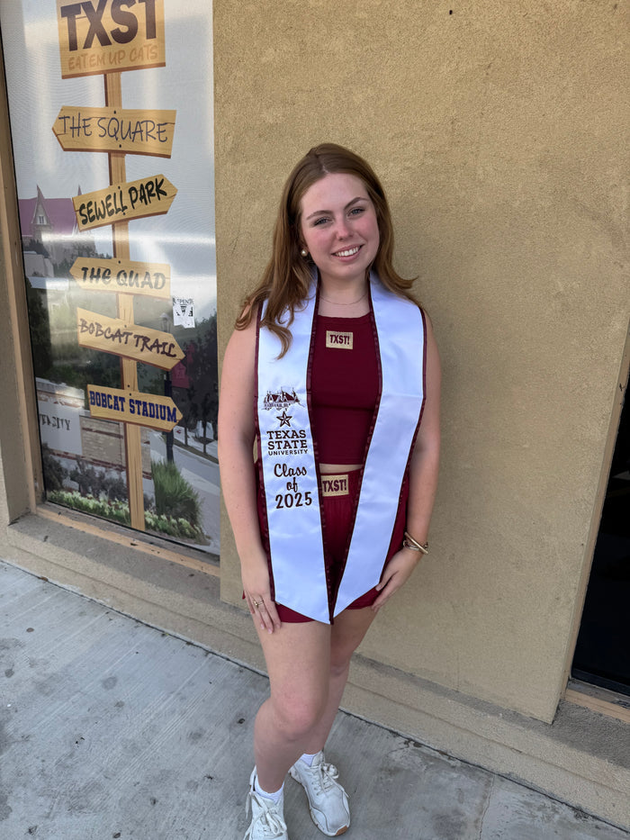 10% OFF 2026 White & Maroon Texas State Stole
