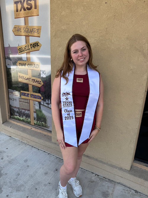 10% OFF 2026 White & Maroon Texas State Stole