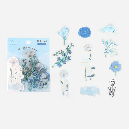 BGM Flake Sticker - Blossom - Blue