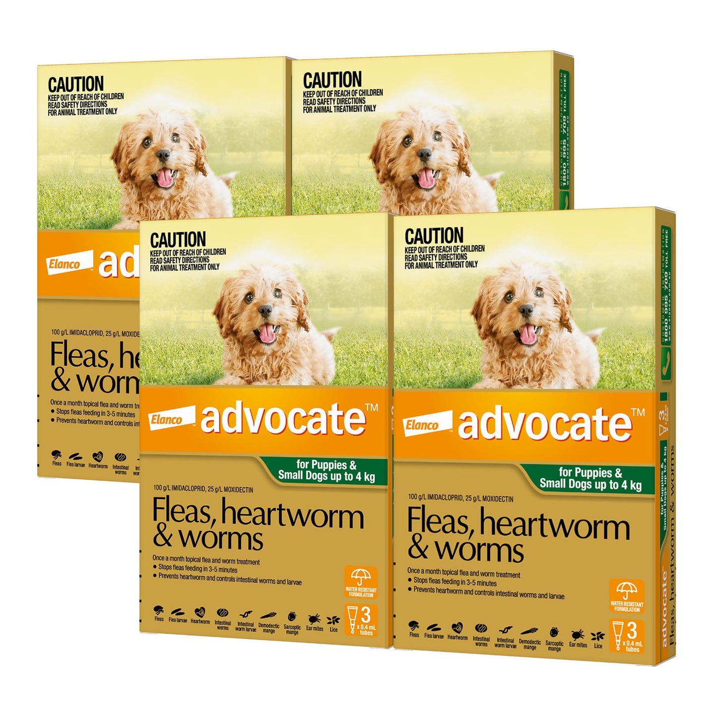 Advocate - For Dogs up to 4 kg (Small Dogs/Pups) Green