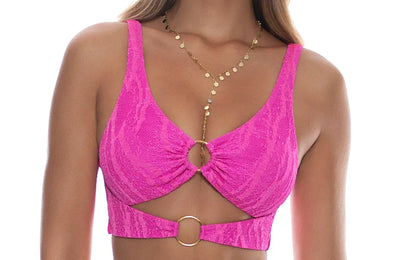 Double Loop Bralette-Strappy Loop Scrunch Bikini