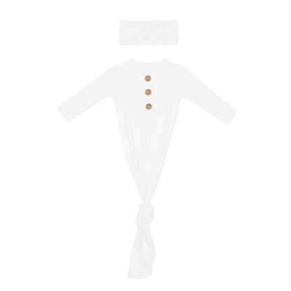 Knotted Gown with Bow Set in Cloud