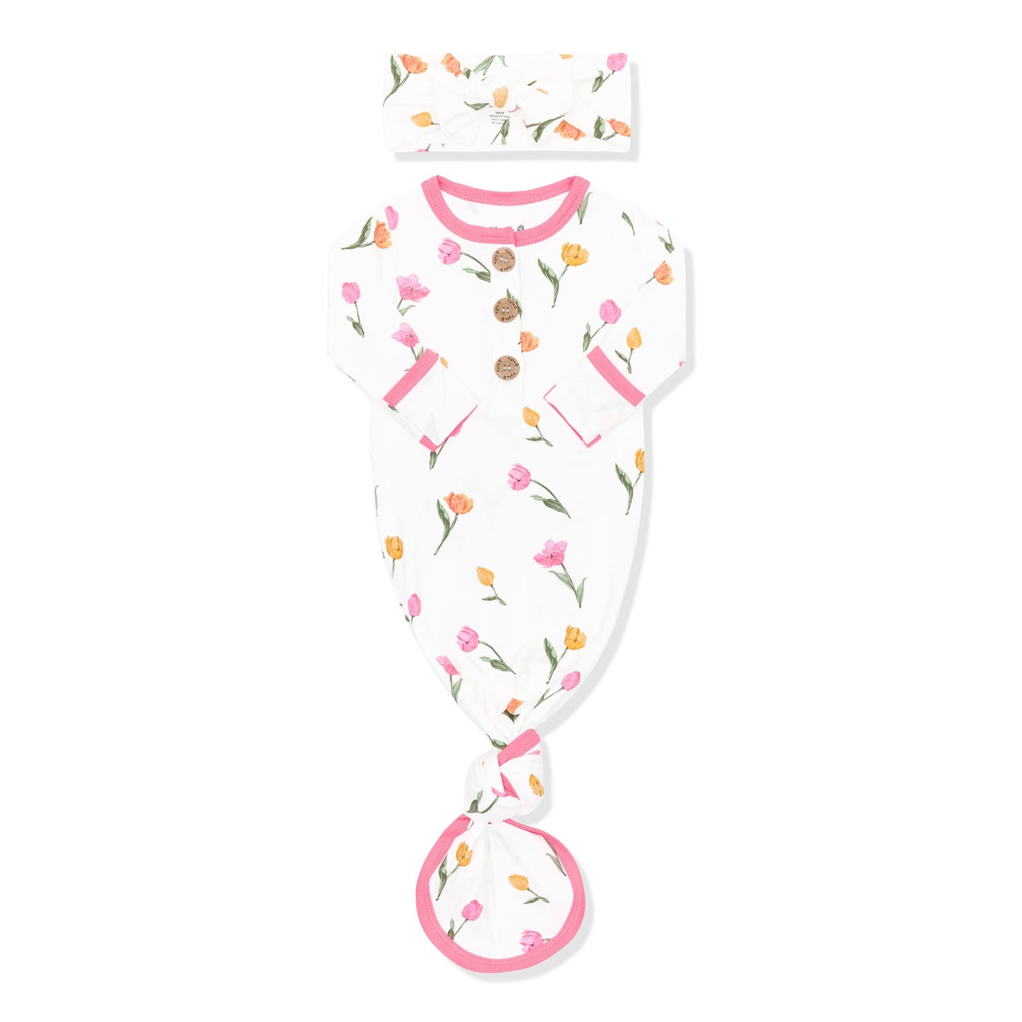 Knotted Gown with Bow Set in Tulip