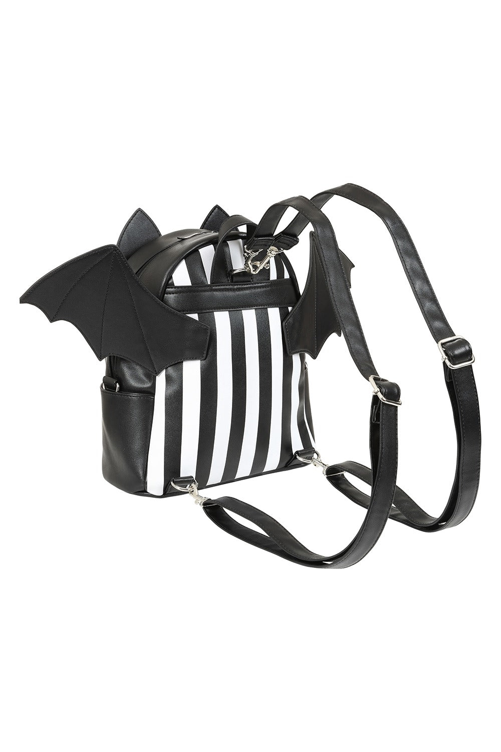 Black and White Striped Batwing Backpack