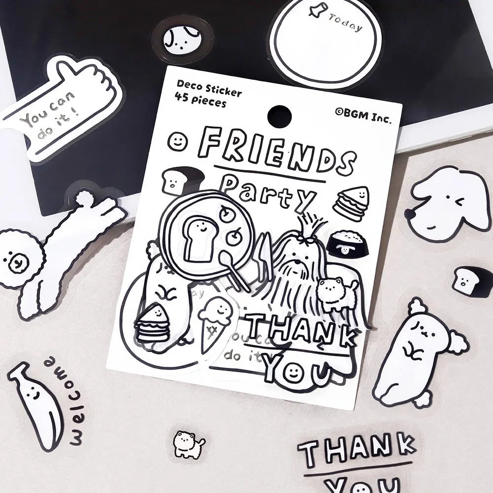 BGM YURUKU IKO-YO! Mixed Flake Sticker - Friends Party
