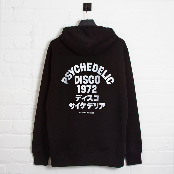 1972 Psychedelic Disco Back Print - Hood - Black