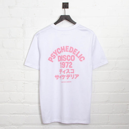 1972 Psychedelic Disco Back Print - Tshirt - White Pink