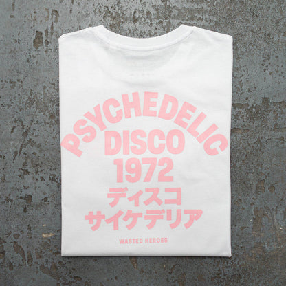 1972 Psychedelic Disco Back Print - Tshirt - White Pink
