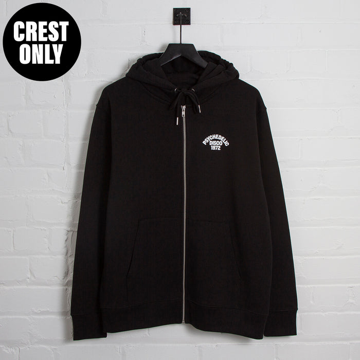 1972 Psychedelic Disco Crest - Zipped Hood - Black