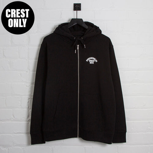 1972 Psychedelic Disco Crest - Zipped Hood - Black