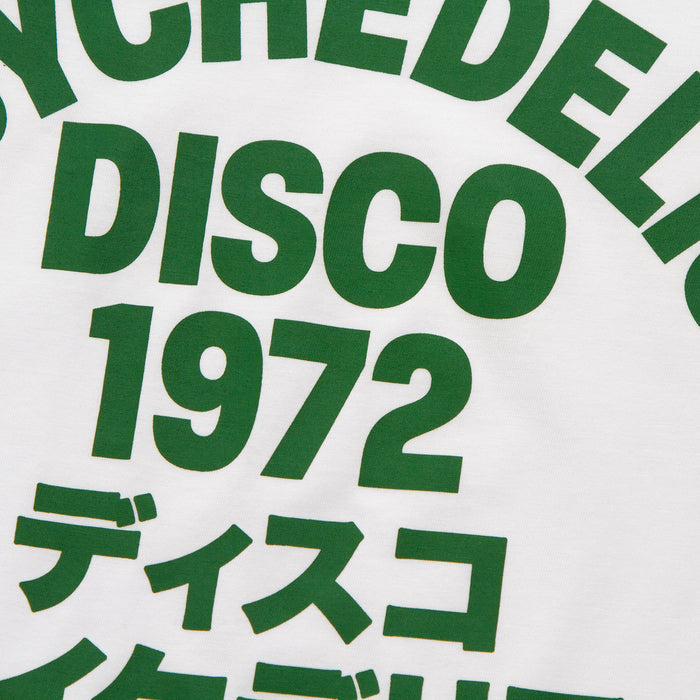 1972 Psychedelic Disco Front Print - Long Sleeve Tshirt - White