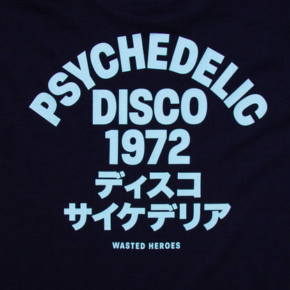 1972 Psychedelic Disco Front Print - Tshirt - French Navy