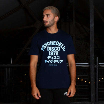 1972 Psychedelic Disco Front Print - Tshirt - French Navy