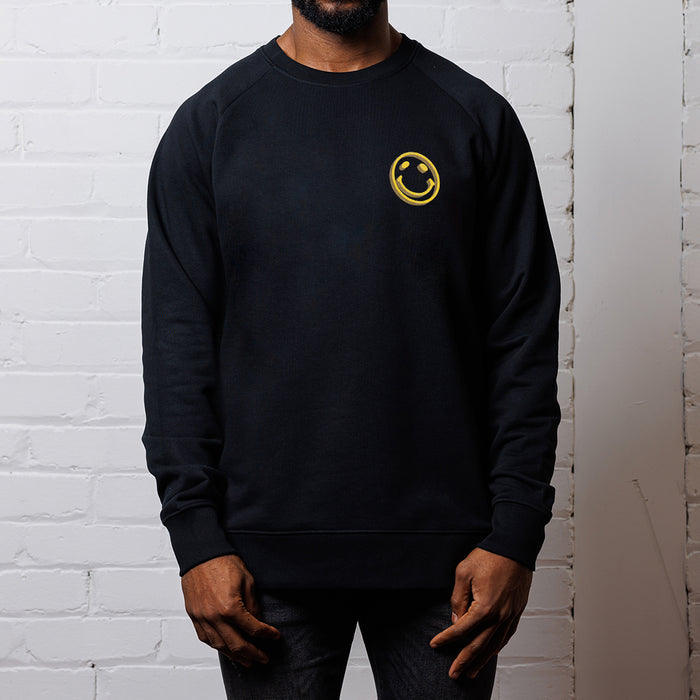 3D Side Smiley - Sweatshirt - Black