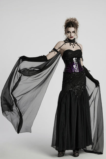 Crystal Witch Choker with Detachable Cloak Harness