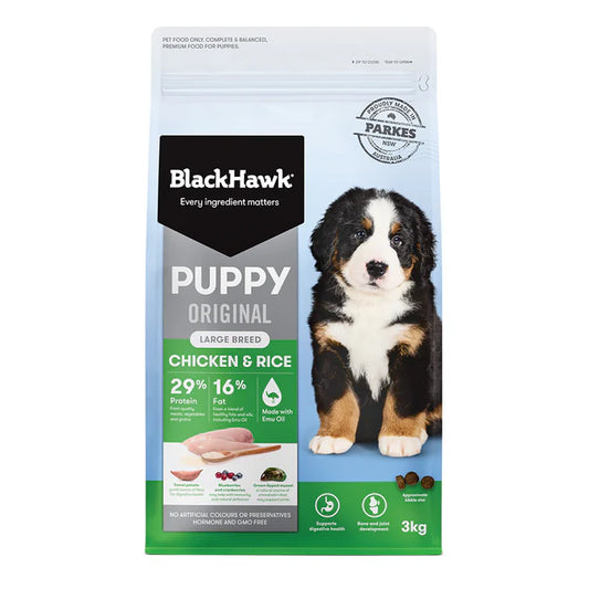 Black Hawk - Chicken And Rice Large Breed Puppy Dry Dog Food 3kg