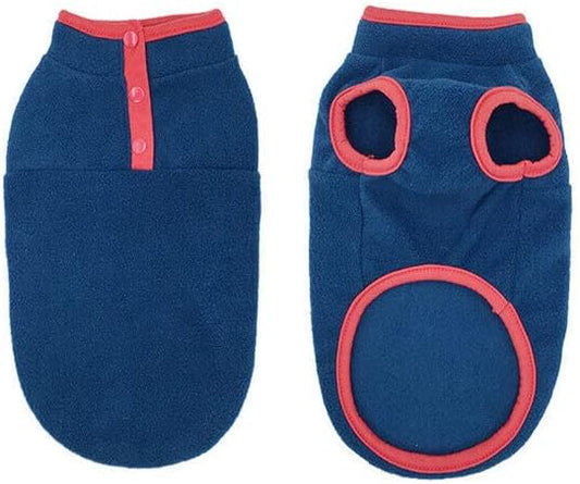 Cozy dog winter vest - durable polyester jacket for small breeds (Blue)