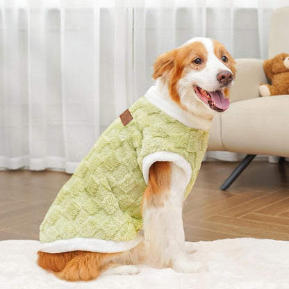 Generic - Plush dog winter coat—warm, cozy vest for medium to large dogs and cats in cold weather (Green).