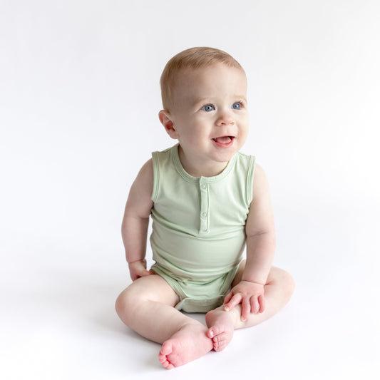 Sleeveless Bodysuit in Basil