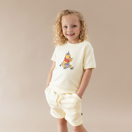 Short Sleeve Jogger Set in Winnie the Pooh on Chamomile
