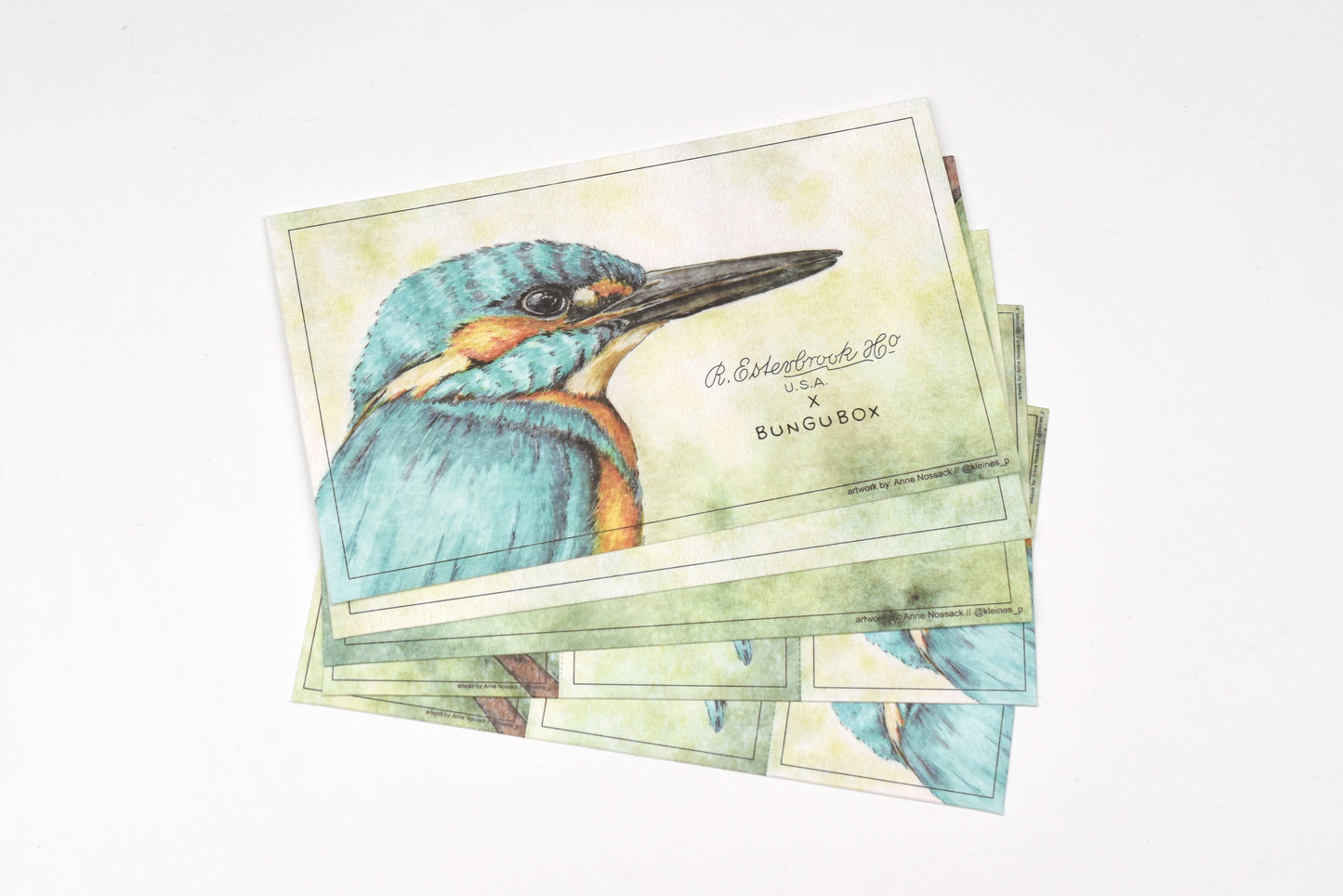 Esterbrook x BUNGUBOX Blotter Paper - Kachofugetsu Collection - Kingfisher - Limited Edition