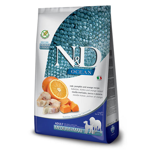 Farmina N&D Ocean Cod, Pumpkin, & Orange for Adult Mini Breeds Dry Dog Food