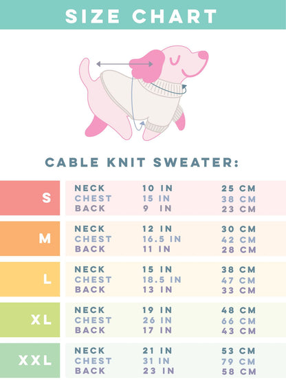 Pet Cable Knit Sweater - Red