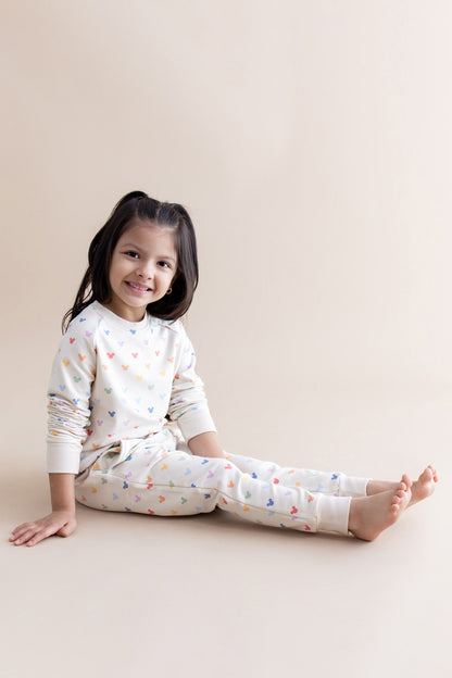 Long Sleeve Jogger Set in Pastel Mickey Mouse