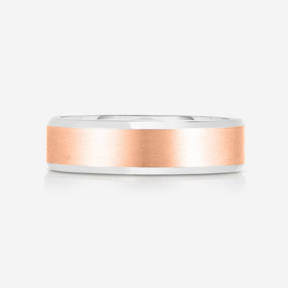 6 mm Contrast + Beveled Wedding Band