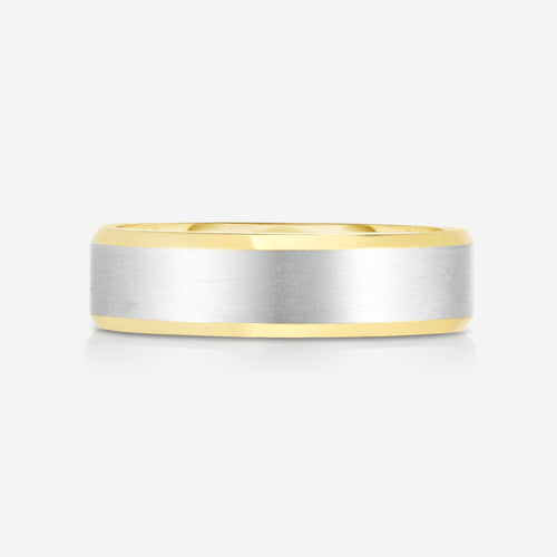 6 mm Contrast + Beveled Wedding Band
