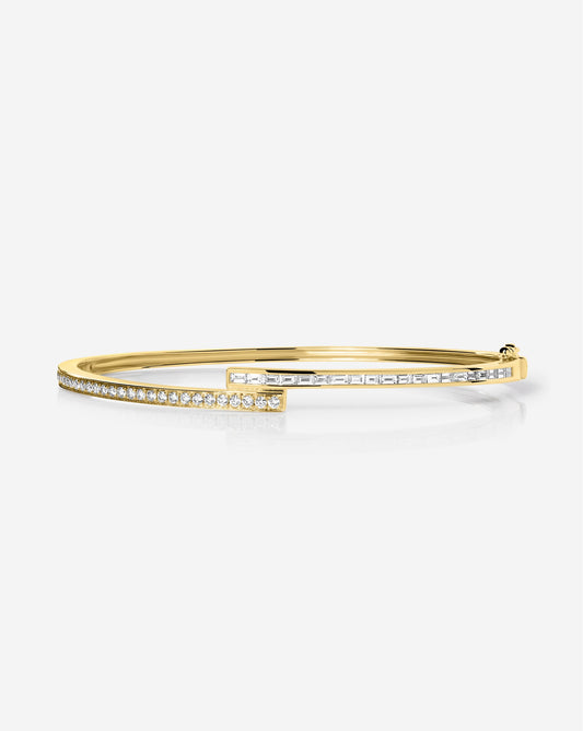 Baguette + Round Diamond Wrap Bangle