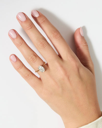 2.57 Oval Lab Diamond in Whisper Thin® Hidden Halo