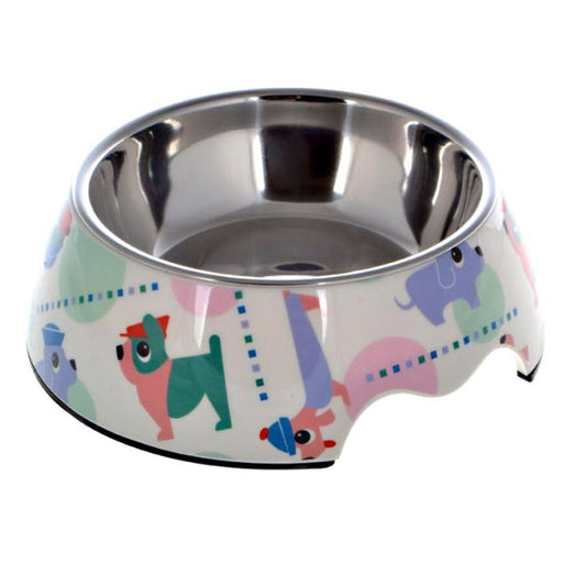 Lepets - Large Mellamin Pet Bowl -Dog Prints