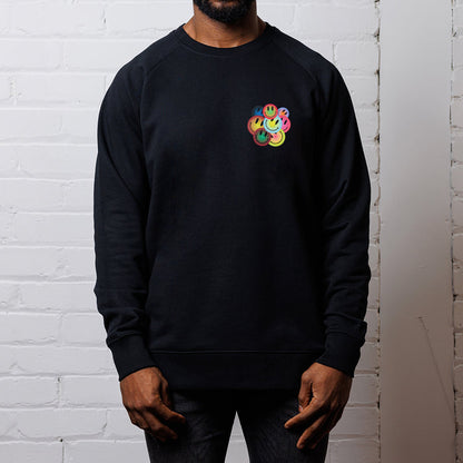 All The Smileys Back Print - Sweatshirt - Black