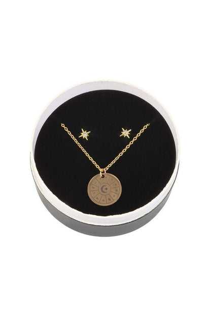 Astrology Wheel Earring and Necklace Set
