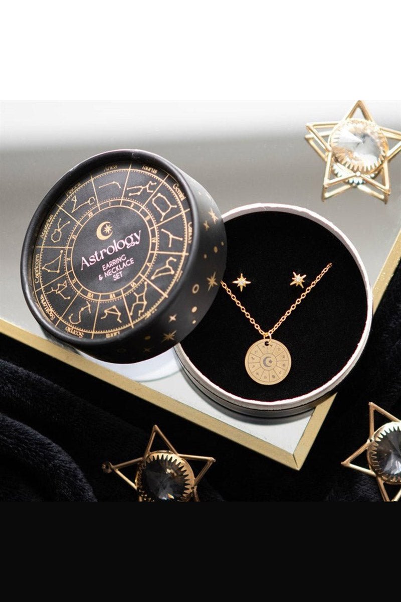 Astrology Wheel Earring and Necklace Set