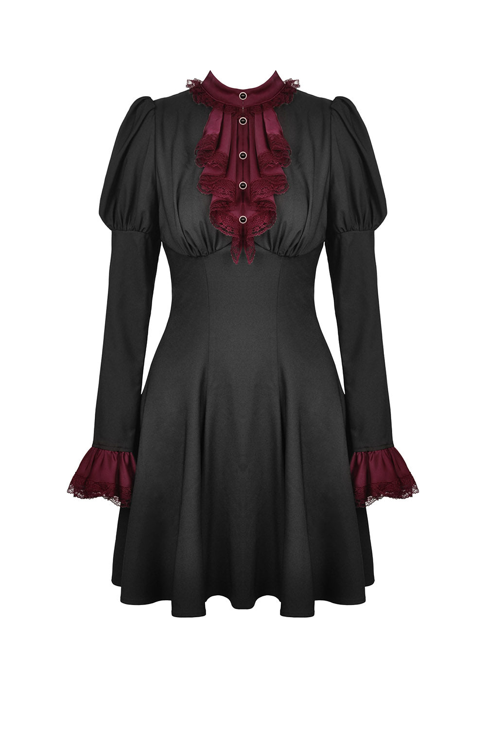 Autumnal Goth Ruffle Dress
