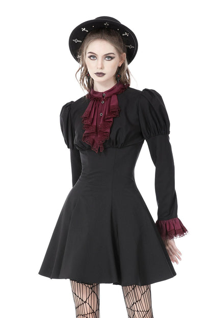 Autumnal Goth Ruffle Dress