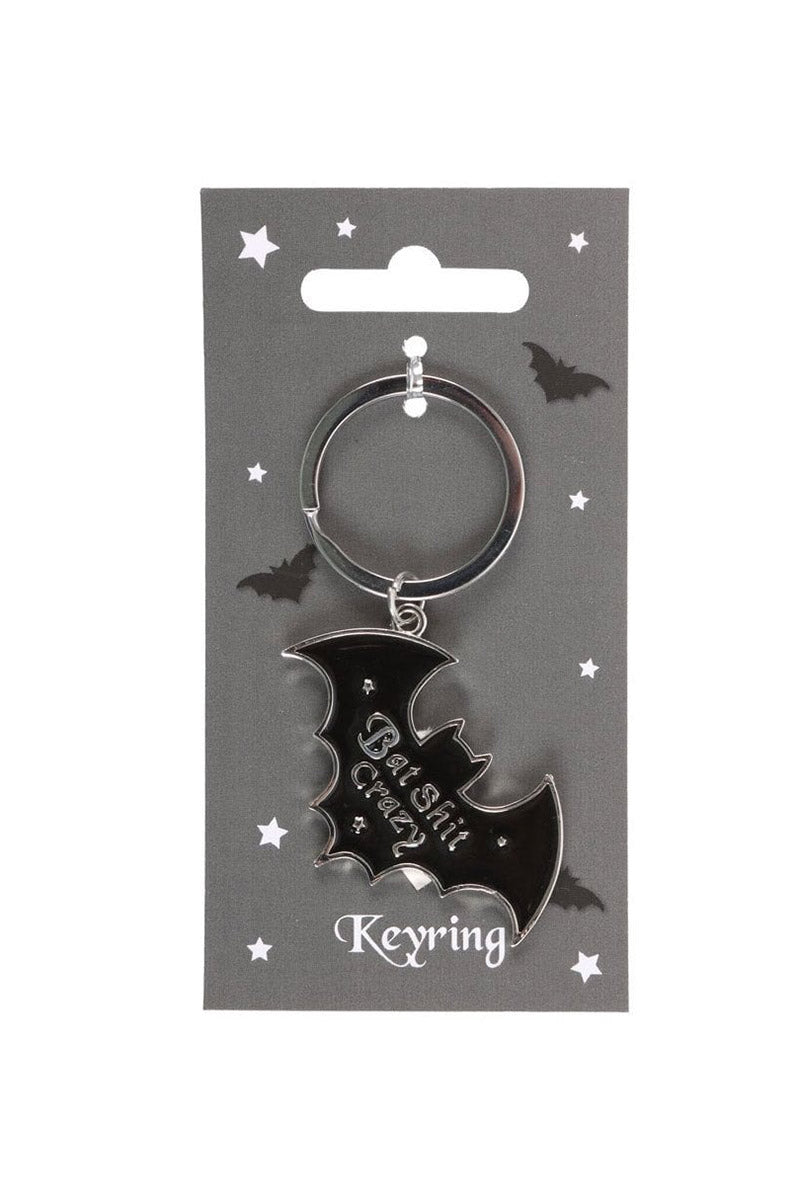 Bat-Shaped Bat Shit Crazy Keyring